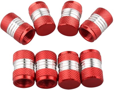 Dailygoods- Bandafsluiters 8 stuks - Aluminium - Geschikt voor Schrader-kleppen - Hoogwaardige kwaliteit - Duurzaam - Diameter schroefdraad 0,7 cm - Ventieldoppen