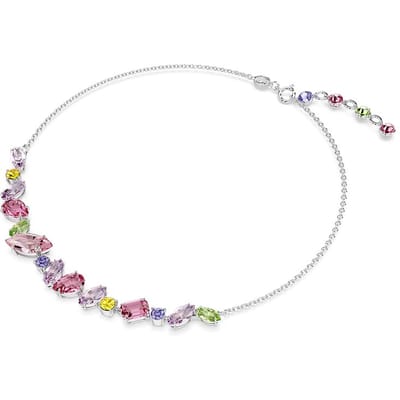 Swarovski Gema Mixed Cut Rhodium Plated Ketting Damesketting Zilver 5658398 Box (Random Color) white