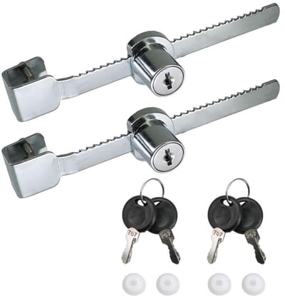 Dailygoods- Tandwielslot met 4 sleutels - Glazen Schuifdeuren - Vitrineslot - Terrariaslot - Schokbestendig - Duurzaam Zinklegering - Glazen Slot