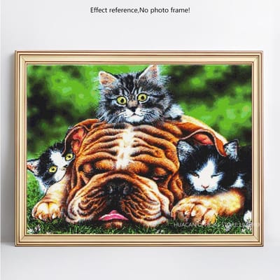 5D diamant schilderij dier kat volledige ronde strass foto borduurwerk verkoop diamant 20X30 green