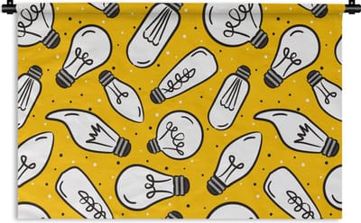 Wandkleed - Wanddoek - Cartoon - Lampen - Patronen - 90x60 cm - Wandtapijt