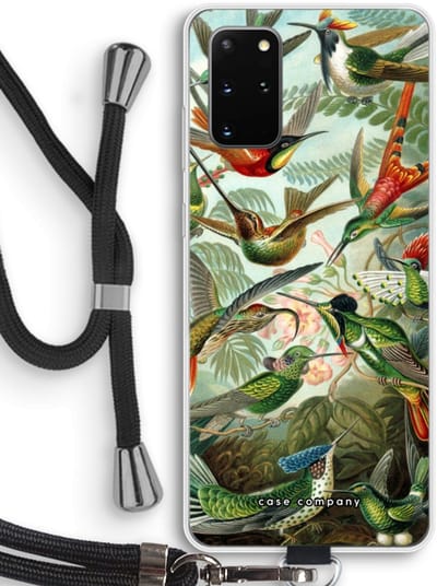 Case Company® - Hoesje met koord geschikt voor Samsung Galaxy S20 Plus hoesje met Koord - Haeckel Trochilidae - Telefoonhoesje met Zwart Koord - Bescherming aan alle Kanten en Over de Schermrand
