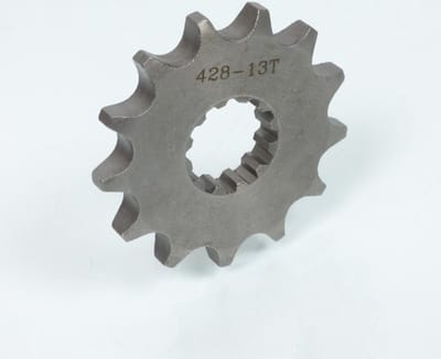 versnellingsbak uitgaand tandwiel p2r voor motor minarelli 50 am6 voor 2020 260431 / 13 tanden steek 428 nieuw