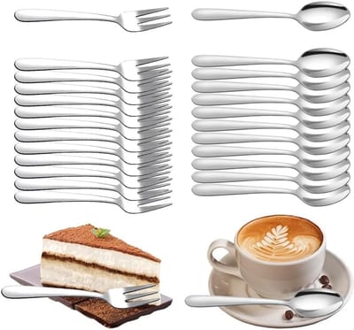Set van 24 RVS Theelepels - Hoogglans Gepolijst, Vaatwasserbestendig, Perfect voor Koffie, Espresso en Desserts