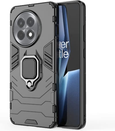 Coverup Hoesje - Geschikt voor OnePlus 13R Hoesje - Coverup Ring Kickstand Back Cover - Zwart