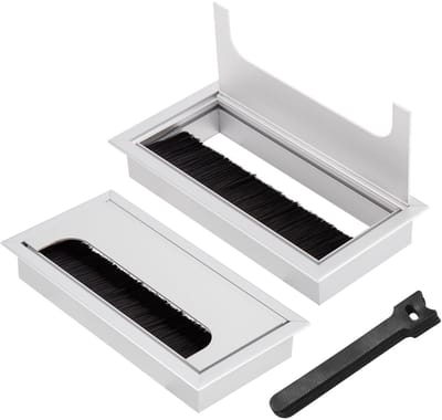 Dailygoods- Bureautafeldoorvoertule Aluminiumlegering - Kabeldoorvoer 160 x 80 mm - Kabelruimen - Gaten - Organizer - 2 Stuks