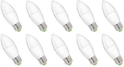 Spectrum LED Kaarslamp E27 6W - 230V - 520 Lumen - 3000K Warm wit - Gezellig licht - Energiezuinig - 10 stuks