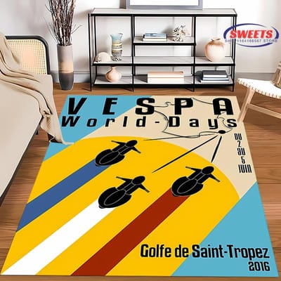 V-Vespa M0t0 3D-geprinte tapijt voor woonkamer, slaapkamer, hal, lange strook, antislip, zacht gebiedskleed, bankdeurmat, huisdecoratiemat 40x60cm (16x24in)