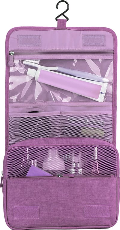 Rainbecom - Reis Toilettas Hangend met Haak - Cosmetica Tas - Travel Organizer - Etui voor Toiletartikelen - Paars