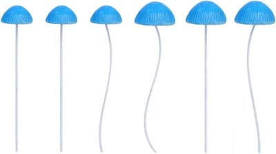 Mini Paddenstoelen - Tuindecoratie - Sprookjestuin Maken - Kleurvast Hars - 6 Stuks - Blauw