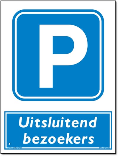 Uitsluitend bezoekers bord - Forex - 30 x 40 cm - Weerbestendig