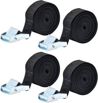 Bevestigingsriemen Set - Spanbanden Gesp - Transport Zekeren - 250kg Draagkracht - 25mm x 2m - Zwart