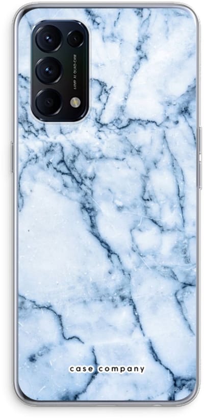 Case Company® - Hoesje geschikt voor Oppo Find X3 Lite hoesje - Blauw marmer - Soft Cover Telefoonhoesje - Bescherming aan alle Kanten en Schermrand