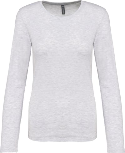 Kariban Dames T-shirt ronde hals lange mouwen K383 - Ash Heather - 3XL