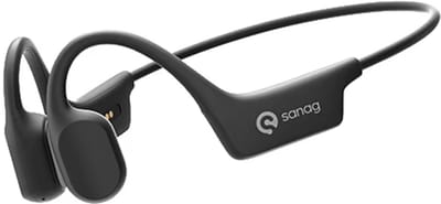 Sanag Bone Conduction Headphones – Sport Koptelefoon – Headset Hardlopen – Open-Ear Sport Headset Bluetooth 5.4 – Veilig Fietsen & Hardlopen – 8 Uur Batterij – IPX5 Waterdicht – Titanium Frame – Zwart