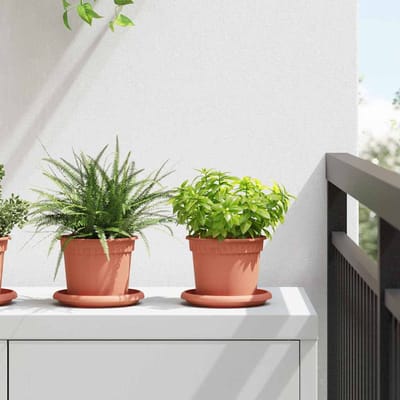 vidaXL - Ronde - Bloempot - 24 - st - Baksteenrood - Ø - 12,5 - x - 10 - cm - Kunststof