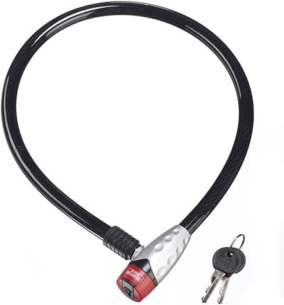 Kabelslot - Fietsbeveiliging - Snel beveiligen - Verborgen slot - 80 cm - Zwart