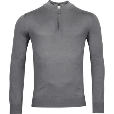 Thomas Maine Trui Merino Half Zip Single Knit Grijs / male