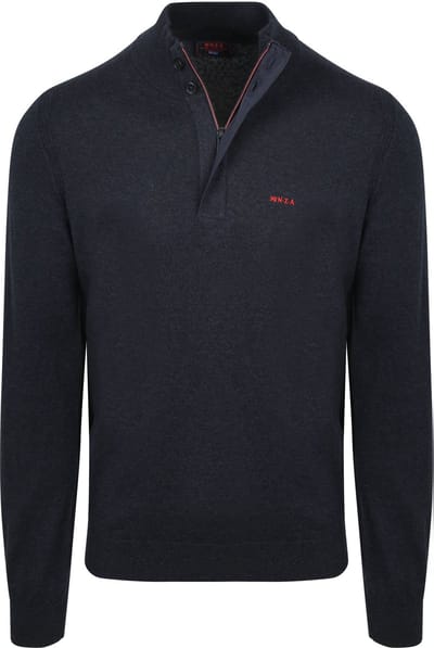 NZA Half Zip Trui Akar Melange Navy - Maat XL - Heren - Quarter zip