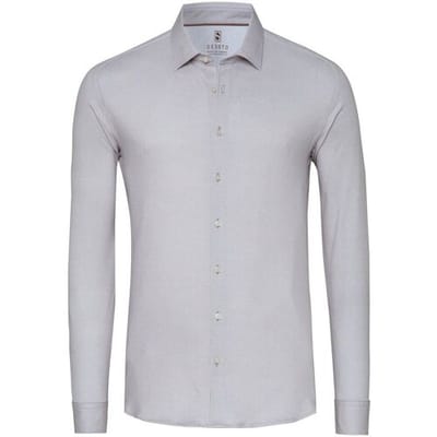 Desoto Overhemd Casual Kent Twill Pattern Mélange Beige / male