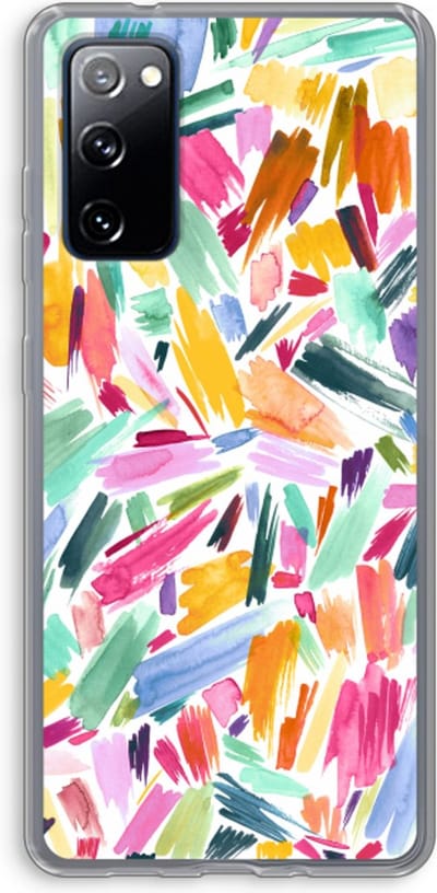 Hoesje geschikt voor Samsung Galaxy S20 FE / S20 FE 5G hoesje - Watercolor Brushstrokes - Soft Cover Telefoonhoesje - Bescherming aan alle Kanten en Schermrand
