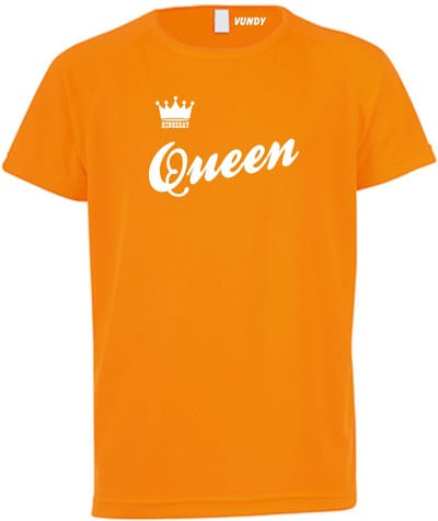 T-shirt kind Queen | Koningsdag kleding kinderen | oranje shirt | Oranje | maat 164