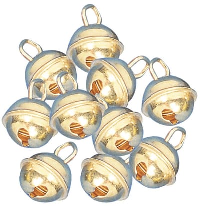 Raher Hobby metalen belletjes - 20x - met oog - goud - 15 mm - knutsel materiaal