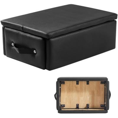 VEVOR Pilates Reformer Box (625 x 435 x 240 mm) Pilates Reformer Seat Box voor oefeningen, premium PU en houten Pilates-accessoire, verbetert kracht, evenwicht en bewegingsbereik, zwart