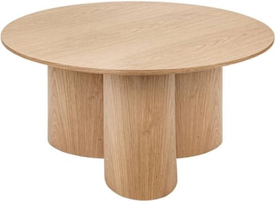 Salontafel Hout - Bijzettafel Rond - Woonkamer Decoratie - Natuurlijke Houtlook - 80 x 40 cm - Honingkleur