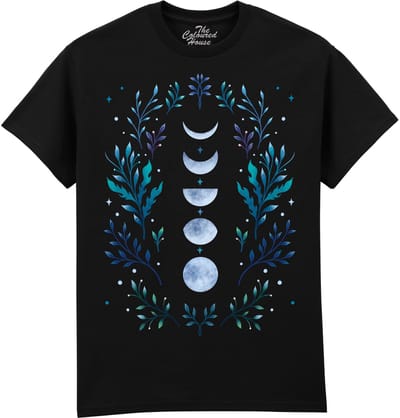 Maan Planten Bloemen Moonlight Garden Blue The Coloured House T-shirt M