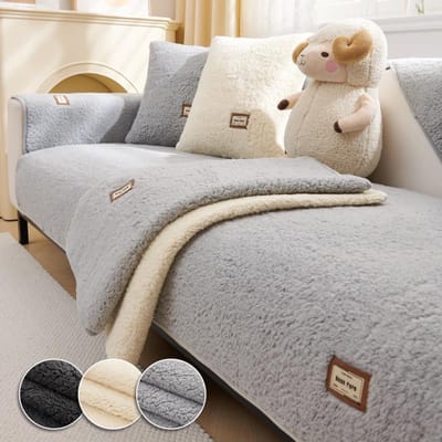 Sherpa Pluche Antislip Bankhoes Decor Zachte Bankhanddoek Bankkussen 1/2/3/4-zits voor Woonkamer Moderne Meubelbeschermer 70x70cm only Armrest