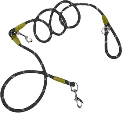 Handsfree Hondenriem - Verstelbare Dubbele Riem - Hondenuitlaten - Dubbele Handgreep - Eén Maat - Zwart