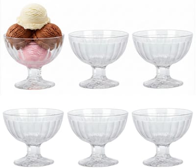 Excellent Houseware IJcoupes/ijs serveer schaaltjes - set 6x stuks - glas - 200 ml