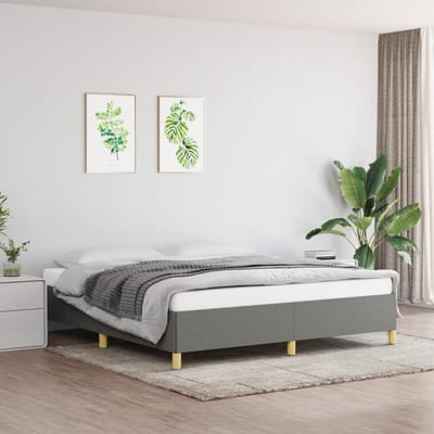 vidaXL - Boxspring - bed - stof - donkergrijs - 160x200 - cm