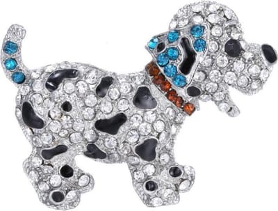 Fako Bijoux® - Broche - Puppy - Kristal - 53x40mm - Blauw