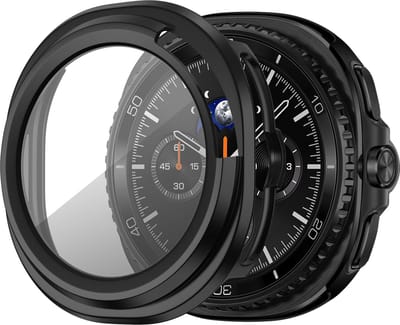 Bandz PC hard case hoesje met screenprotector - geschikt voor Samsung Galaxy Watch 8 Classic - beschermhoes van hard plastic - full cover (zwart)