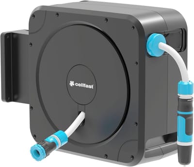 Automatische slanghaspel - Slangbox tuin - Tuinslang opbergen - Automatisch oprollen - 20 meter - Zwart