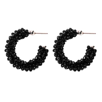 Lajetti - Beads Oorbel Zwart - Oorhangers met Glaskralen