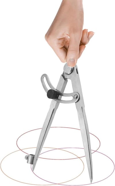 Verstelbare Passer - Cirkel Teken - Houtbewerking Tekenen - Met Potloodhouder - 6 Inch - Zilver