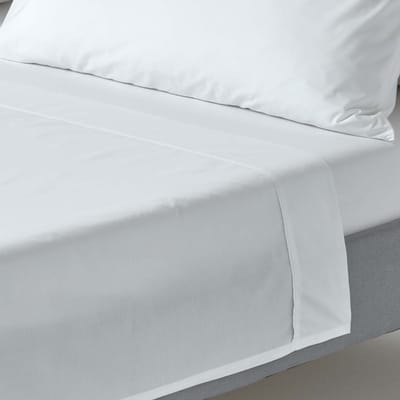 Homescapes Laken 240x280 cm – Wit – 100% Egyptisch Perkal Katoen – 200 Draaddichtheid