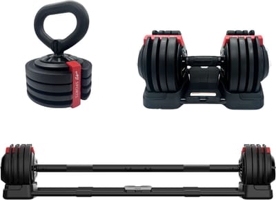 AJ-Sports 3 in 1 Verstelbare Dumbbell Set - Halterstang en Kettlebell Handvat - Verstelbare Gewichten - Halterset voor Thuisfitness en Krachttraining