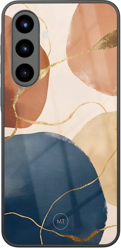 Hoesje geschikt voor Samsung Galaxy A56 - Abstract harmony - Hard Case Zwart Back Cover - Print - Multi - Mooie Telefoonhoesjes