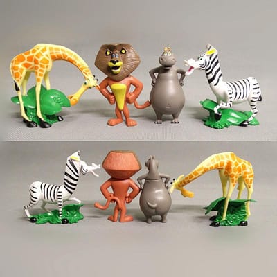Film Disney Madagascar Animaux Lion Zèbre Girafe Collection Figurines Jouets pour Enfants Cadeaux Modèles Poupées 6-7cm white