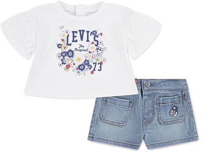 Levi´s ® Kids 1em144 Set Wit,Blauw 18 Months Jongens,Meisjes