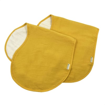 Smikkels - Schouderdoek Baby Spuugdoek - Set van 2 - bio katoen + badstof - Geel