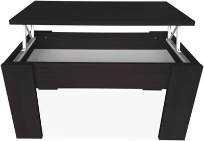 Verstelbare Salontafel - Eettafel Salontafel - Woonkamer Eettafel - Binnen Compartiment - 90x50x46-57 cm - Wenge