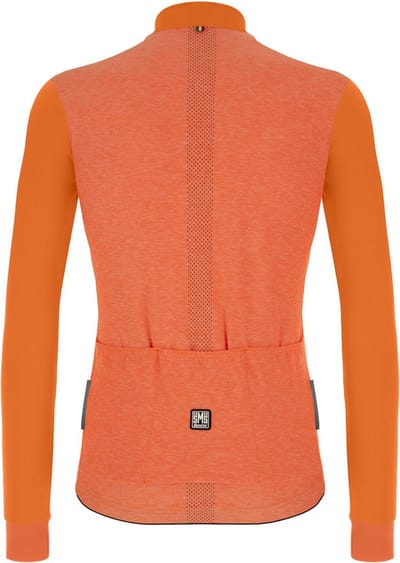 Santini Fietsshirt Lange Mouwen Heren Oranje - Colore Puro LS Thermal Jersey Orange Fluo - 5XL