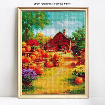 Peinture diamant paysage, broderie, affichage, maison de campagne, perles, strass, images 20X30