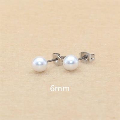 Oorbellen parel wit 0.8x6x6 mm - LMPiercings