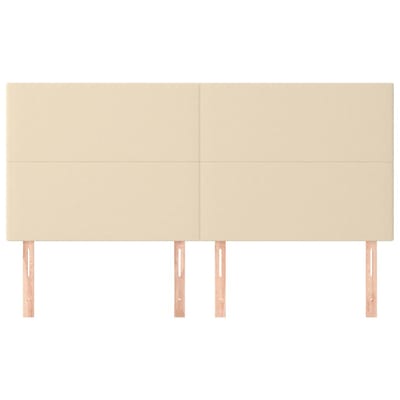 vidaXL - Hoofdbord - crème - 160x5x118/128 - cm - stof